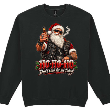 Férfi pulóver motoros Mikulással – Ho-Ho-Ho Don’t Look for Me Today