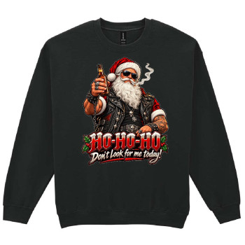 Férfi pulóver motoros Mikulással – Ho-Ho-Ho Don’t Look for Me Today