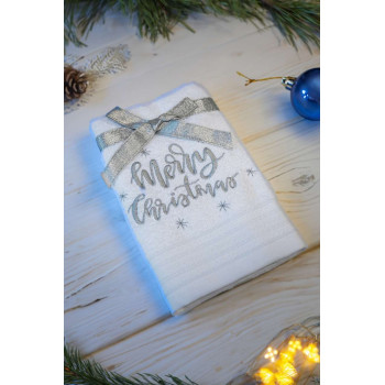 Törölköző hímzéssel, MERRY CHRISTMAS STARS