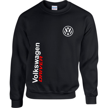 Pulóver  VW Driver motívummal, fekete