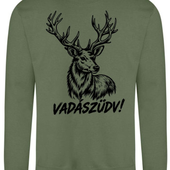Lovu zdar szarvasos vadász pulóver – zöld HU