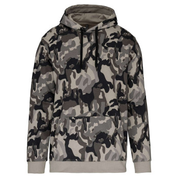 Pulóver kapucnival - Camouflage Grey