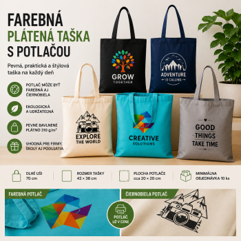Színes vászontáska nyomtatással