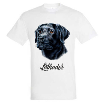 Fekete Labrador Retriever póló egyedi névvel